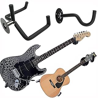 Guitar Wall Mount Acoustic Electric Classical Guitar, Ukulele, Banjo and Mandolin Wall Hanger Slat Wall Horizontal Guitar Holder Bass Stand Rack Hook (1 Pack) - Les Beatles, Paul McCartney, John Lennon, RIngo Starr, George Harrison
