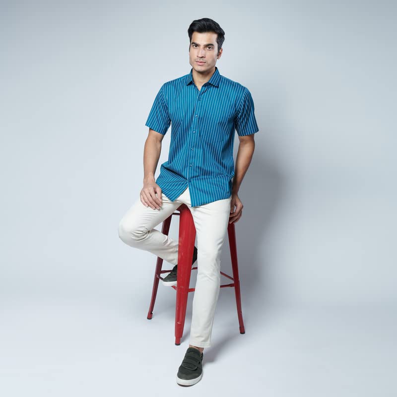 Image of MARK & ALBERT Men's Half Sleeves Cotton Formal Shirt