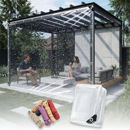 Toldo transparente impermeable de plástico duradero contra viento 2