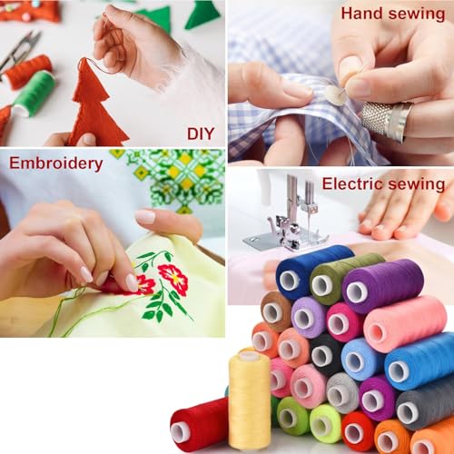 Hilo para coser 36 colores 400 yardas poliéster miniatura 6