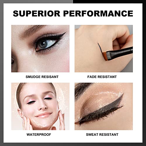 Erinde Pink Gel Eyeliner, Waterproof Long Lasting Cream Eyeliner Gel Pot, High-Intensity Pigments Smudge-Proof Eye Liner Eyebrow Makeup, Water-Resistant Eyeliner With 2Pcs Brushes, 17# Pink #TOP4