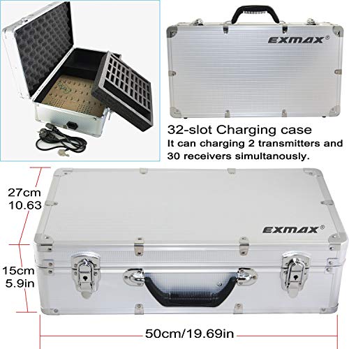 Sistema Inalámbrico para Guías Turísticos EXMAX Whisper Voice ATG-100T 195 MHz: 2 Transmisores y 20 Receptores + Estuche de Carga en Aluminio miniatura 2