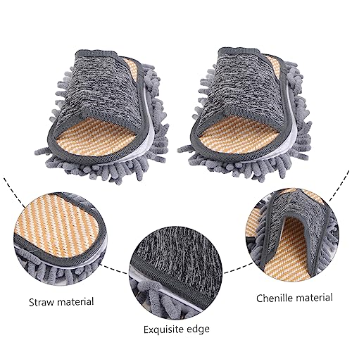 1 Pair Slippers Mops for Floor Cleaning Mop Floor Cleaning Tool Slipper Shoes for Women Pantumblas De Mujer Floor Mops The Lazy Men and Women Rattan Mat Straw Universal2