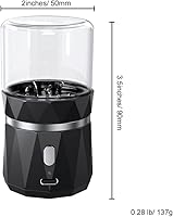 Vista 3 de Mini molinillo eléctrico de hierbas pequeño, trituradora de especias con 2inx3.5inches 1.7oz/1.7 fl oz tarro de vidrio, portátil recargable