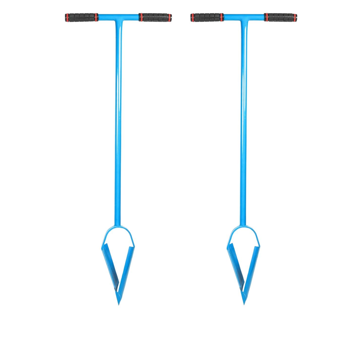 Klassic Post Hole Hand Auger | 4" Drill Size | Used for Plantation | Fence Post Manual Digging | Soil Auger | for Planting Trees, seedlings, Bedding Plants, Cultivating, Digging Seeds(Pack of 2, Blue)