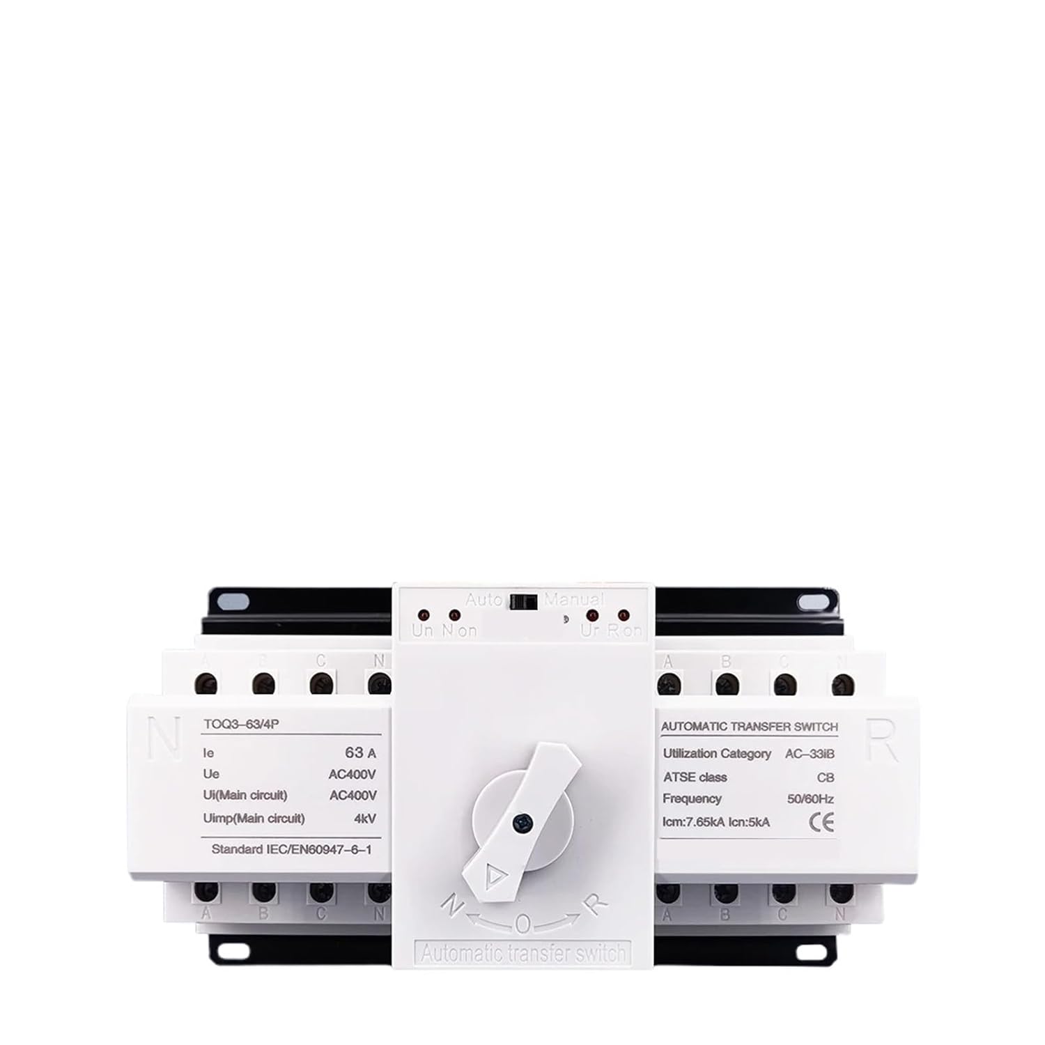 4P 63A 380V MCBタイプデュアルパワー自動切換スイッチATS(2 input 2 output)