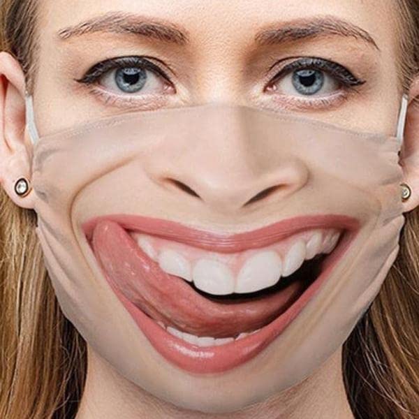 2xProtective Mask Funny Face Mouth Cosplay Party Half Mask Outdoor Accessory A|Clothing, Shoes & Accessories|Costumes, Reenactment, Theater|Accessories|Masks & Eye Masks-image-25