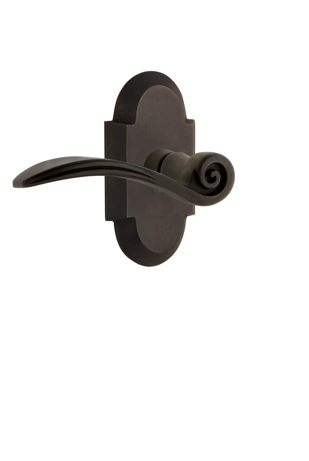 Nostalgic Warehouse Cottage Plate Privacy Swan Lever in Oil-Rubbed Bronze