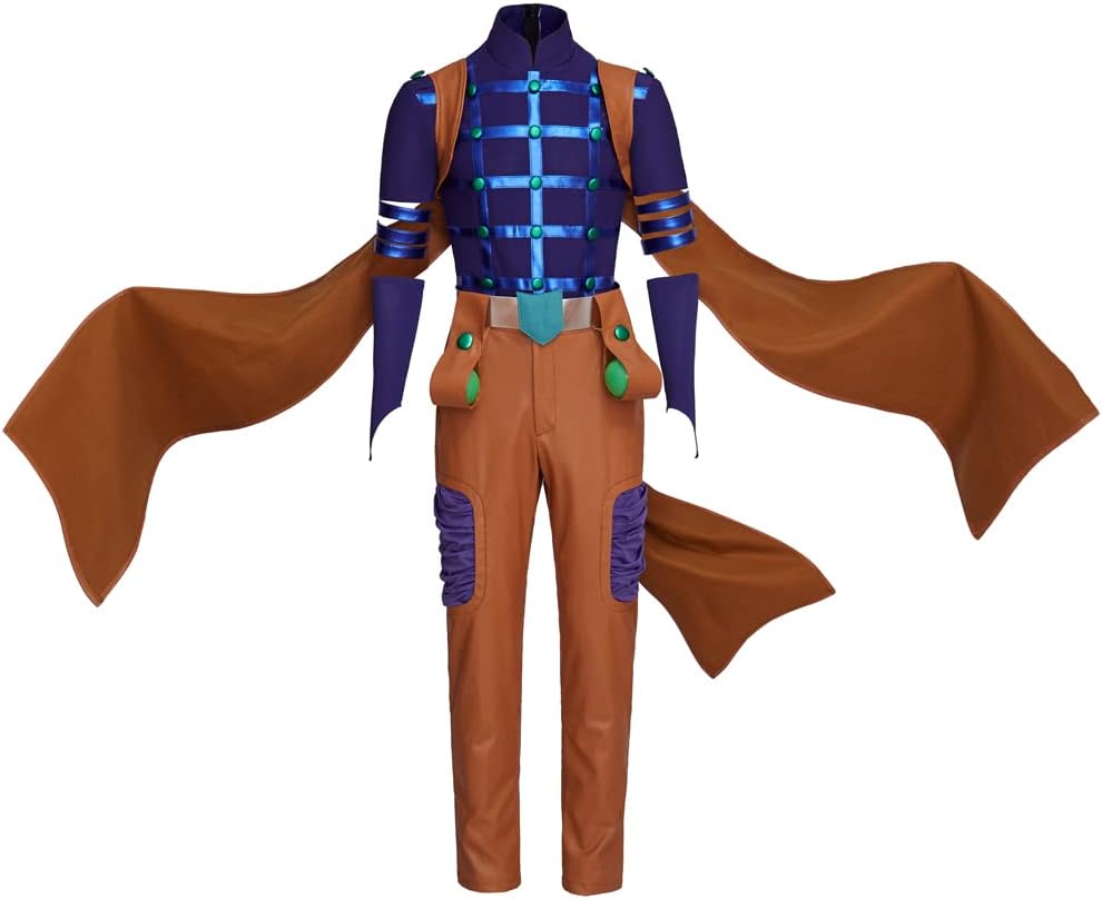VintageCos Men's Zeppeli Cosplay Costume Steel Ball Run Gyro Zeppeli Uniform Set with Hat Cloak Halloween Suit
