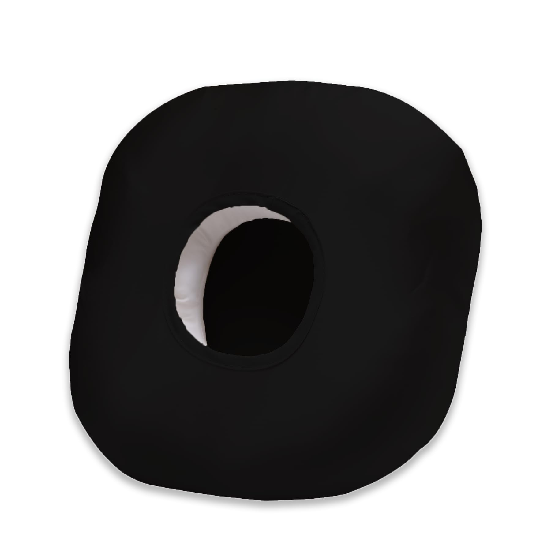 Ear Piercing Pillow for Side Sleepers with Ear Hole, Donut Pillow for Ear with Silky Pillowcase for CNH and Ear Pain Inflammation Pressure Sores Piercing, Ear Guard Pillow (Black Silk)