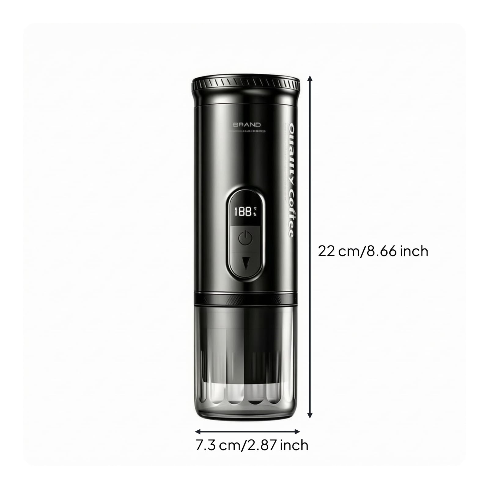 Qianly Máquina Café Portátil Compacta con Pantalla Digital Máquina Café Digital para Excursiones Al Libre