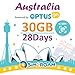 Produktbild Prepaid eSIM-Karte Australien 28 Tage | Unbegrenzte Ortsgespräche und SMS in Australien | 30 GB Internetdaten + Guthaben für Auslandsgespräche 25 AU$ | Australien Optus Network (28 Tage)