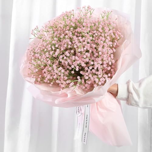 Image of Art Street Babys Breath Pink Flowers Artificial Gypsophila Bouquets Flowers | New Year Mothers Day Gifting, Faux Flowers for Vases | Decoration Items for Living Room| Set of 3 (Size: 14 Inch)