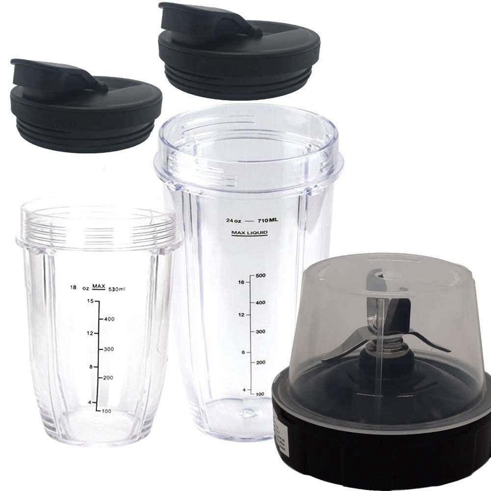CTRLZS Replacement Parts Extractor Blade with 18Oz 24Oz Cup and Spout Lid for 1200W Auto-IQ Blender,7 Fins Gear Parts