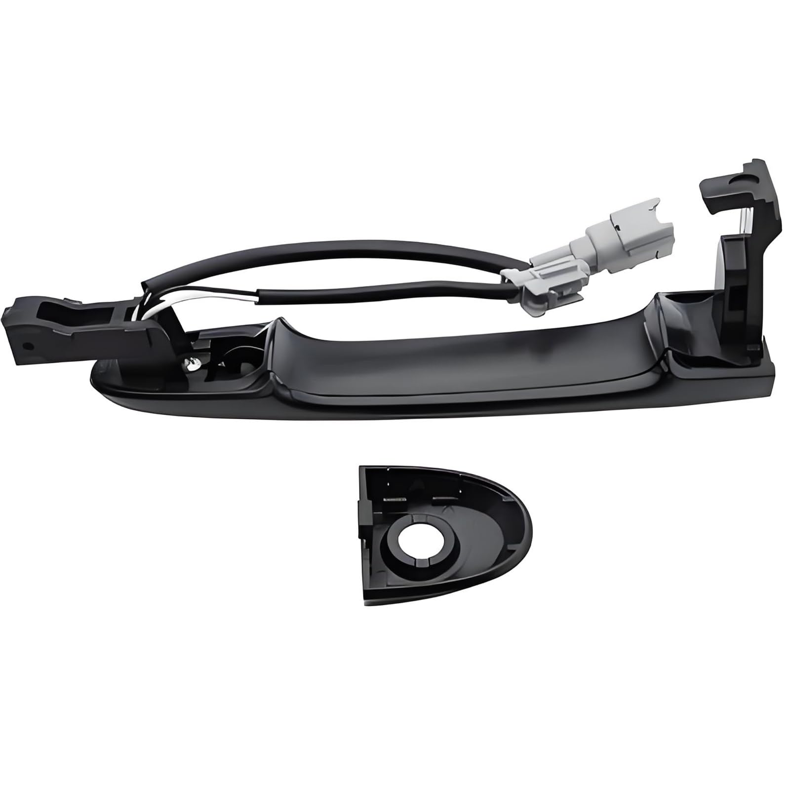Poignée de porte avant droite côté conducteur compatible avec Nissan Juke F15 2010-2019, 80644-1FA5A, 80644-3WC2A (Noir)