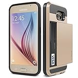 【VRS】 Galaxy S6 対応 ケース カード 収納 Damda Slide 背面 カードケース 耐衝撃 二重構造 衝撃 吸収 カバー [ ギャラクシー S6 ] シャインゴールド