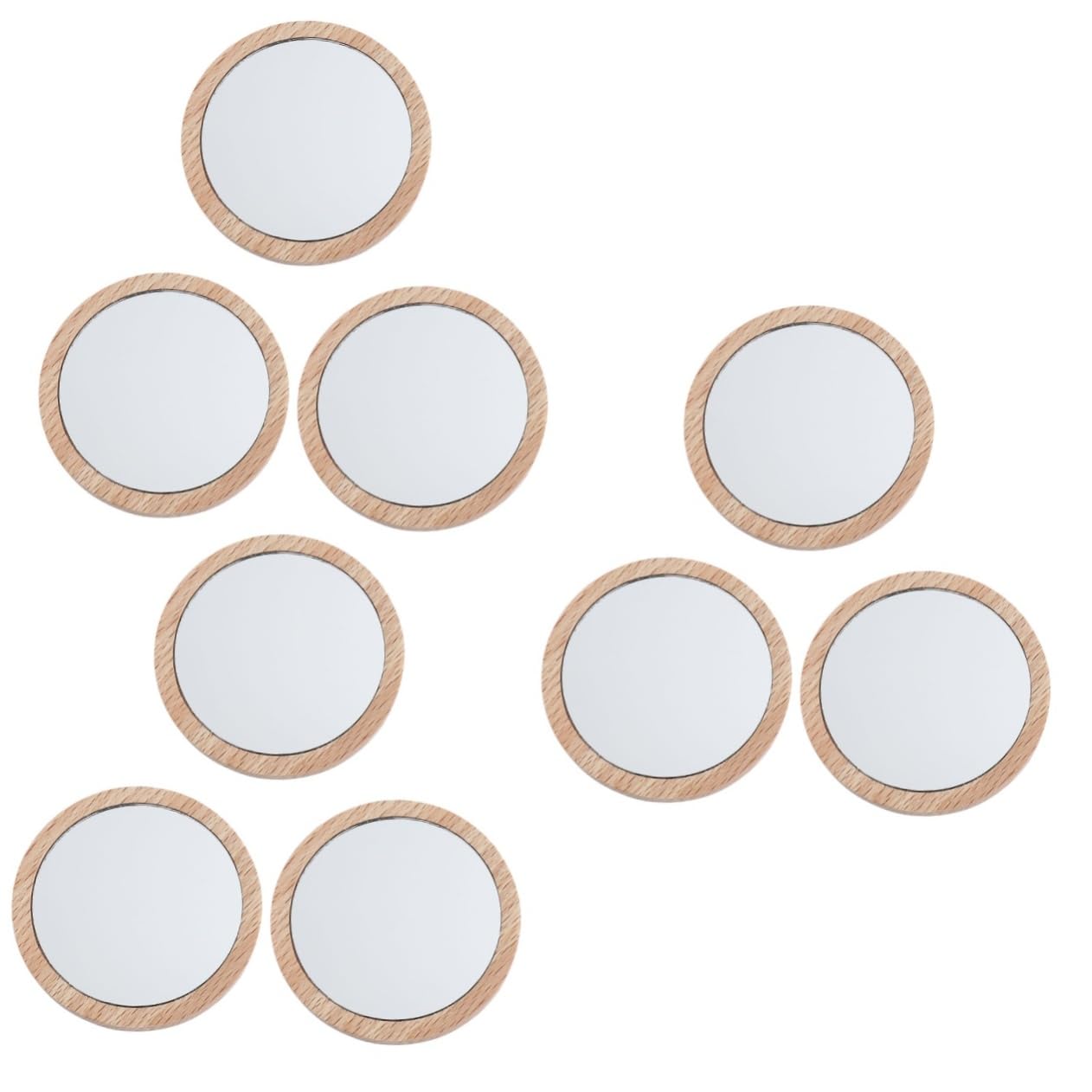 Miroir de maquillage portable en bois Ipetboom (lot de 9 pièces) pour le voyage
