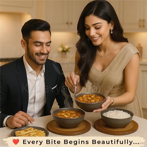Image of Premium Wooden Coaster Trivet Set | Large Heat-Resistant Pot Stand for Hot Utensils | Non-Slip, Durable, Multipurpose Table Mats for Dining Table, Kitchen, Restaurant, Cafe & Buffet Use (Set of 4)