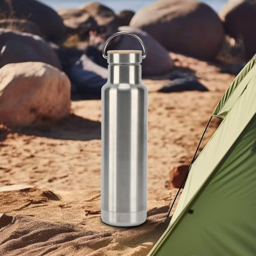 Stainless and bamboo lid compatible with Klean Kanteen classic narrow mouth bottle
