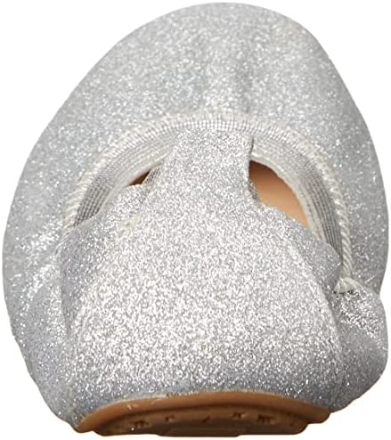 Yosi Samra Girls Miss Samara Ballet Flat (Toddler/Little Big Kid), Silver Glitter, 5 | Image 2