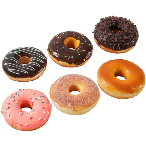 Joeabor Fake Donut 6 Pack Artificial Doughnut for Decoration Realistic