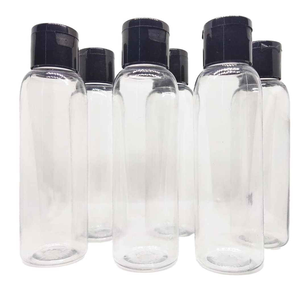 Round Plastic Bottles with Flip Top Caps Convenient and Leak-Proof Containers for Liquids and DIY Projects - 100 ml ((Pack of 12))-image-37