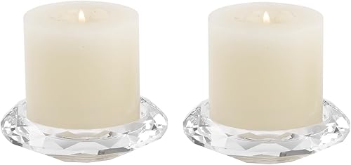 Juego de 2 portavelas cónicos de cristal, centro de mesa para mesa, boda, comedor, fiesta