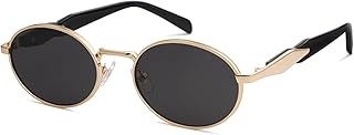 CREEK Retro Oval Sunglasses for Women &amp; Men | Trendy Metal Sun Glasses Classic Shades | UV400 Protection