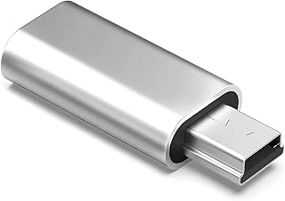 USB C to ミニUSB 変換アダプタ シルバー 充電&データ転送対応 即挿即用 転送安定 ロス低減 USB Mini-Bオス変換 コンパクト設計 (シルバー× 1)