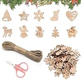 🎄【Ornement sapin de noel parfaites】200 pièces Décoration de Noël Ornement avec 1 paire de ciseaux et 20 mètres de corde. Environ 10 motifs de Noël classiques différents, arbre de Noël, ange de Noël, cerf de Noël, Père Noël, flocons de neige de Noël et plus encore. Vous pouvez choisir votre couleur préférée et la colorer.