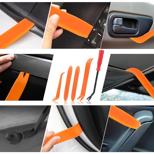 Image of Car Retainer Clips & Fasteners Kit - 16 Universal Sizes Nylon Bumper, Fender Rivets, Door Panel Clips, and Plastic Rivets with 10 Cable Ties and Removal Tool for Toyota, Ford (635pcs)