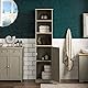 Bath Vida Hoch- & Midischränke fürs Bad, Mitteldichte Holzfaserplatte, Grau, Standard, Grey Bathroom Cabinet with Shelf