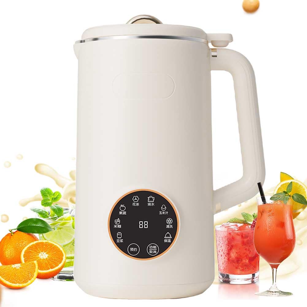 Automatyczna maszyna do produkcji mleka orzechowego, 34 uncje/1000 ml mleka sojowego, 6 ostrzy, 8 w 1, wielofunkcyjna, domowa, roślinna maszyna do produkcji mleka z opóźnieniem i s