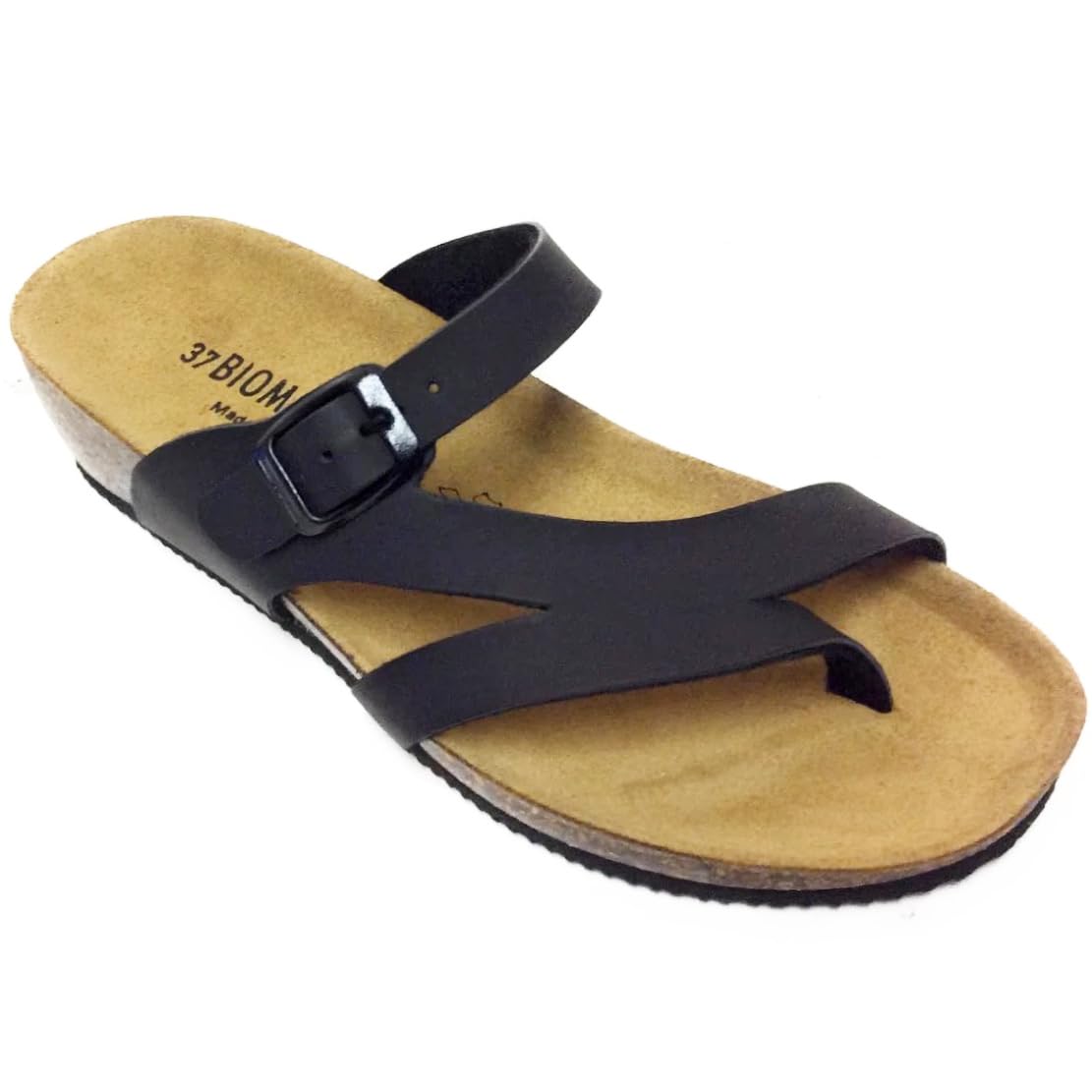 infradito DONNA in EcoPelle SELLY con fibbia 6021 sottopiede in pelle ciabatta aperta made in italy
