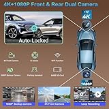 10.26" Wireless Carplay Screen 360 Rotation 4K Dash Cam Carplay & Android Auto Car Stereo Car Audio Receivers with 1080p Backup Camera GPS Navigation/Mirror Link/Voice Control/Siri - Image 6