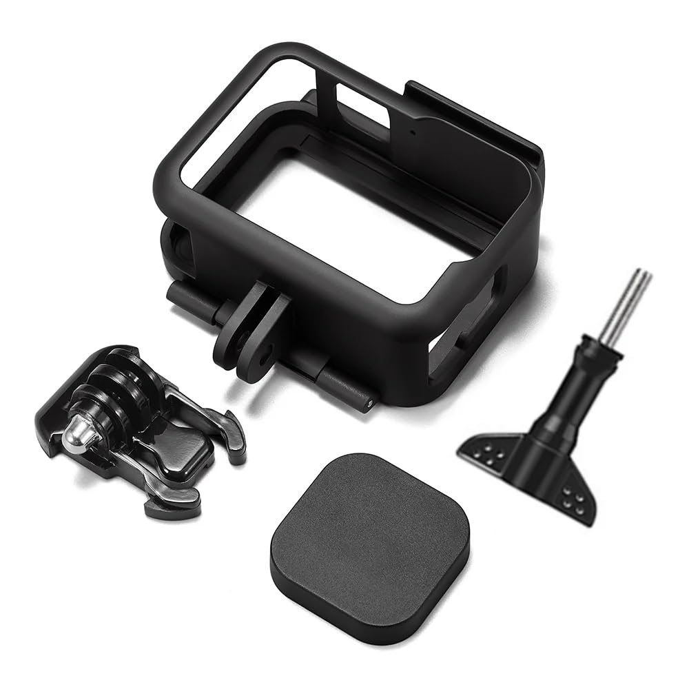 ZODUCT Go-Pro Hero Shockproof Body Frame Housing Protective Case with Lens Cap Compatible with Hero 9 | 10 | 11 | 12 Action Camera Protective Vlog Cage, Action Camera Accessories (Cover with Lens Cap) 4