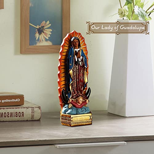 Resin Statue of Our Lady of Guadalupe, 8in Mary Statue Catholic - Image 2