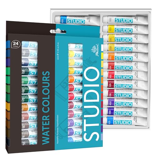 PHOENIX Watercolor Paint Set 24 Color of 12ml(0.4 fl.oz.) Tube for Students & Artists