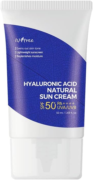 ISNTREE Hyaluronic Acid Perfect Sun Block SPF 50+ PA+++++ 1,69 Fl Oz, 8 soorten hyaluronzuur, fysische zonneblocker, moisturizing, reef-safe, niet-nano-zonnebrandcrème