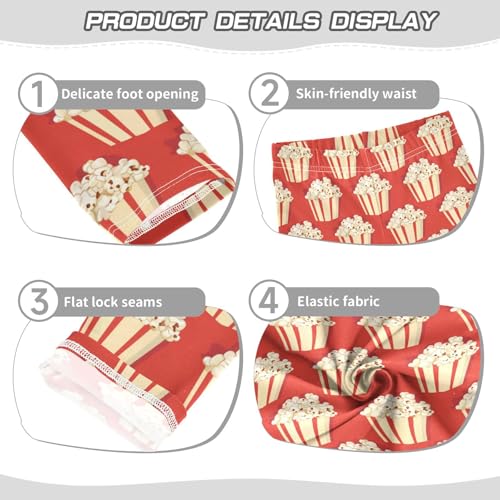Girls Leggings Cute Popcorn Box Print Soft Toddler Leggings for Girls Kids Pants Size 4T-10T3