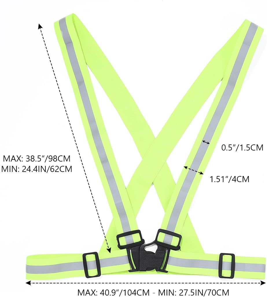 Reflective Safety Vest High Visibility Gear Warning Vest Adjustable Straps for Running Jogging Cycling Walking