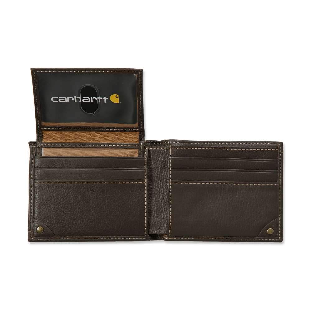 Carhartt Store bourse portefeuille en cuir avec le logo 61-2201, couleur:brun