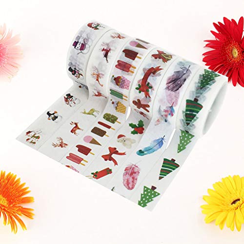 Ciieeo 6 Rolos Fita Adesiva Decorativa De Papel Fitas De Scrapbooking Fita Washi Larga Fita Adesiva