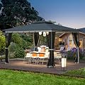 [Upgraded] 10x12 Gazebo with Mosquito Netting,Sturdy Metal Outdoor Patio Gazebo[Heavy Duty Frame],Gazebo Canopy Tent with Dual Air Roof,Patio Canopy Gazebo,Wind Resistant/Waterproof for Deck