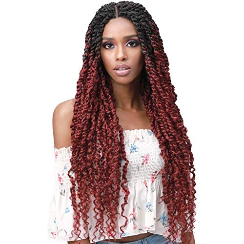 Bobbi Boss Synthetic Hand Braided 4x4 Lace Front Wig - MLF517 SPRING TWIST 28" (TT1B/613)