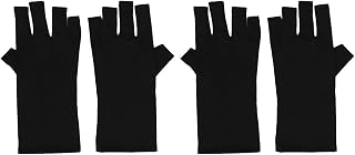 2 pares de luvas UV, luvas de manicure sem dedos com proteção UV, luvas de bloqueio de UV de excelente elasticidade para secador de gel de unhas, luvas profissionais sem dedos para proteger as mãos da