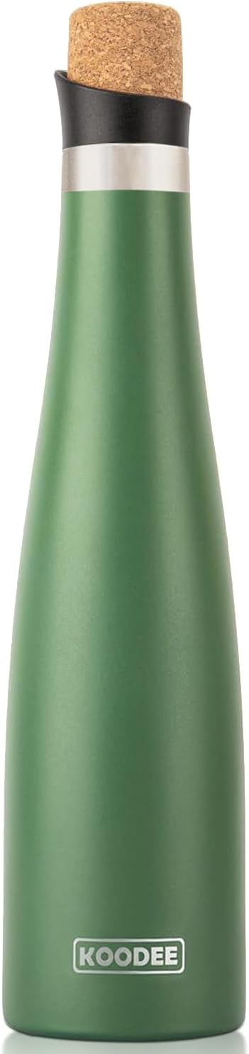 koodee Wine Bottle - 24 oz Insulated Stainless Steel Wine Bottle with Double Wall Vacuum Sealed Lids,for Wine Lovers Keeps Wine Cold for 24 Hours and Hot for 12 Hours (Mint,700ml)