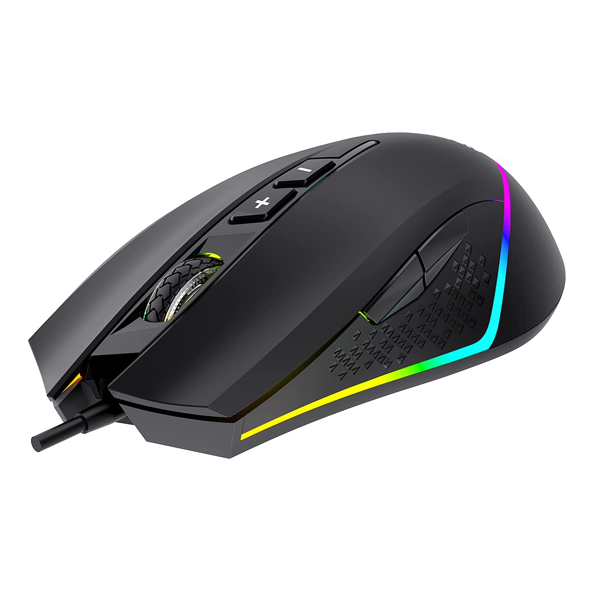 Unykach Ratón Gaming Nova M244 con Retroiluminación RGB, Sensor Óptico 6400 dpi, 6 Botones, Ligero y Ergonómico