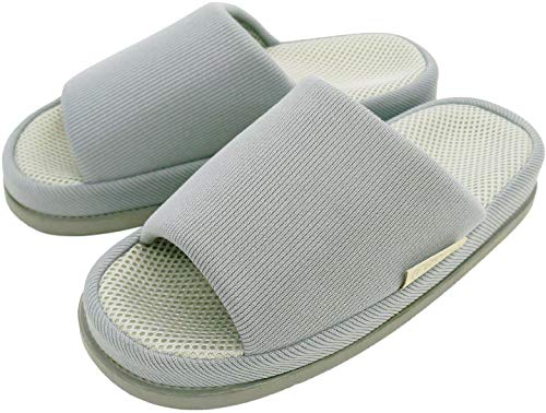 オクムラ スリッパ 足裏 指圧 ツボ押し 厚底 前開き 底が拭ける Lサイズ グレー リフレ NRAA8901GY