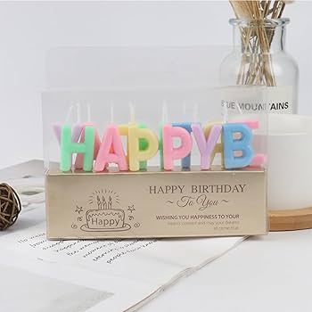 Amazon.co.jp: bardsxgfg(あき) アルファベットろうそく HAPPY